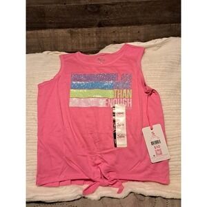 Wholesale BOX Justice Girl's Size S (7/8) "I AM MORE THAN ENOUGH" Pink Glitter